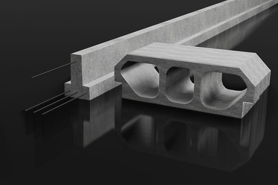 Precast prestressed beam and block slab flooring system